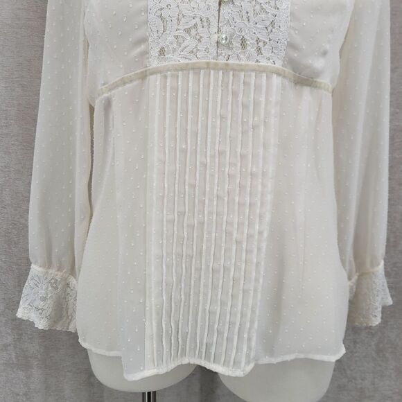 Emma James Y2K White Swiss Dot Sheer Lace Blouse Top Women's Plus Size 22W - Picture 2 of 15